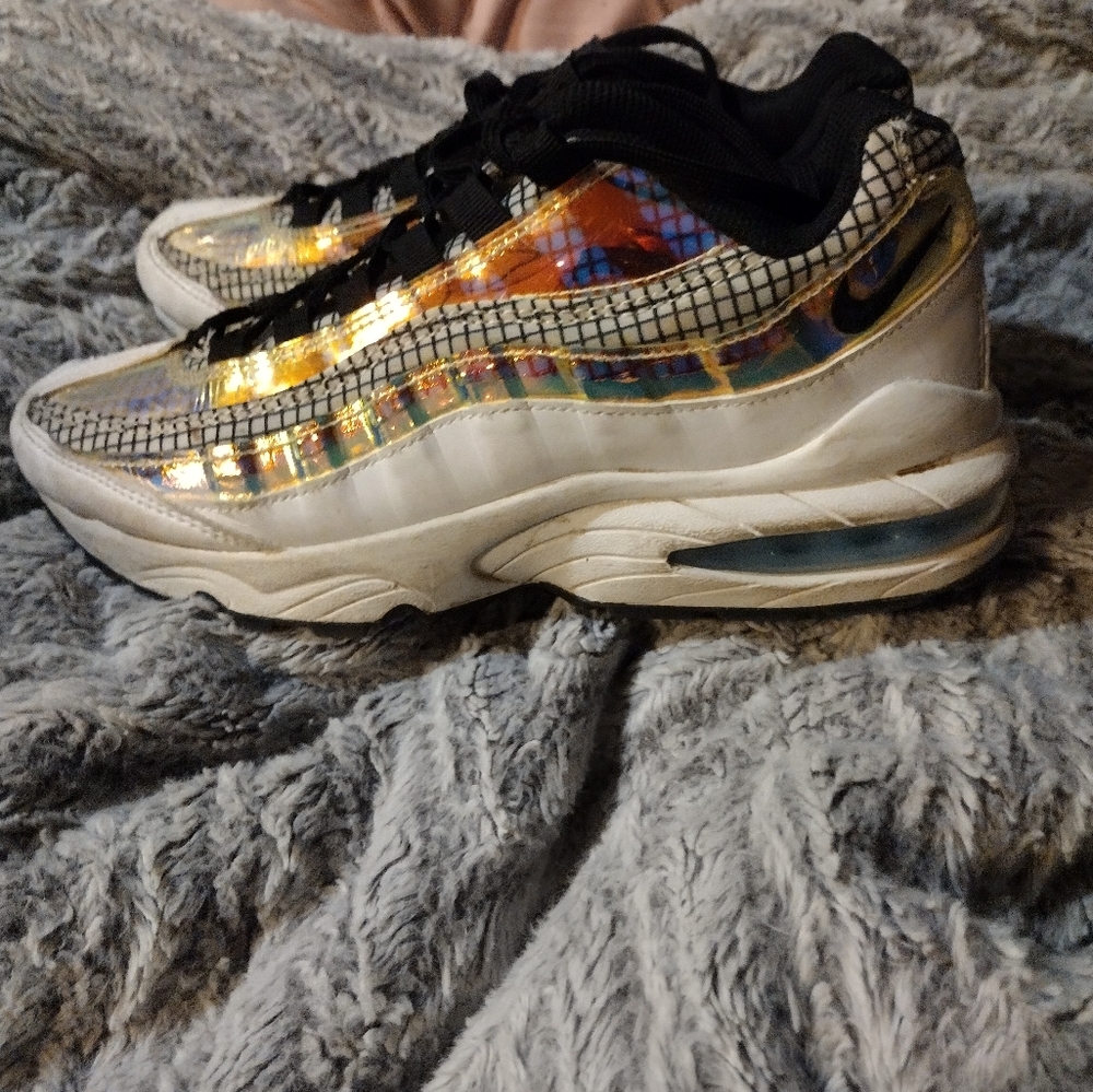 Iridescent Sneakers with Black Accents